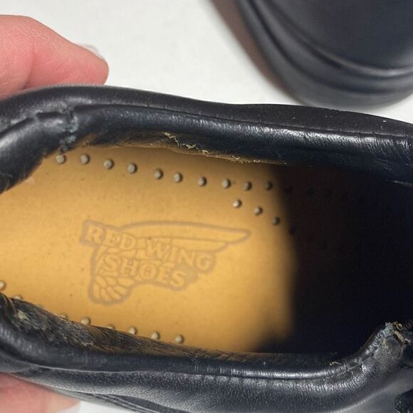 RED WING Steel Toe Slip-On Electrical Hazard Black Leather Loafer 6646 Size 7.5